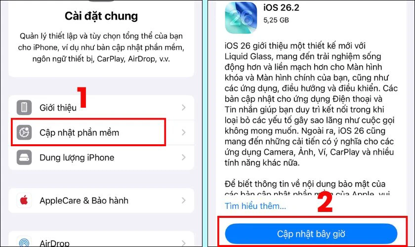 Cách cập nhật iPhone 13 Pro Max lên iOS 26.2