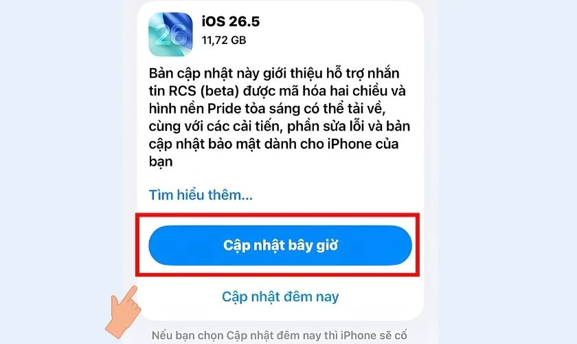 Cách nâng cấp iPhone 13 Pro Max lên iOS 26.5