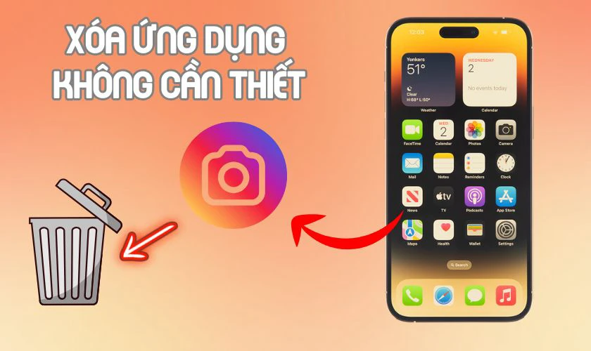 Xóa bớt ứng dụng nặng, kiểm tra thiết bị sau khôi phục