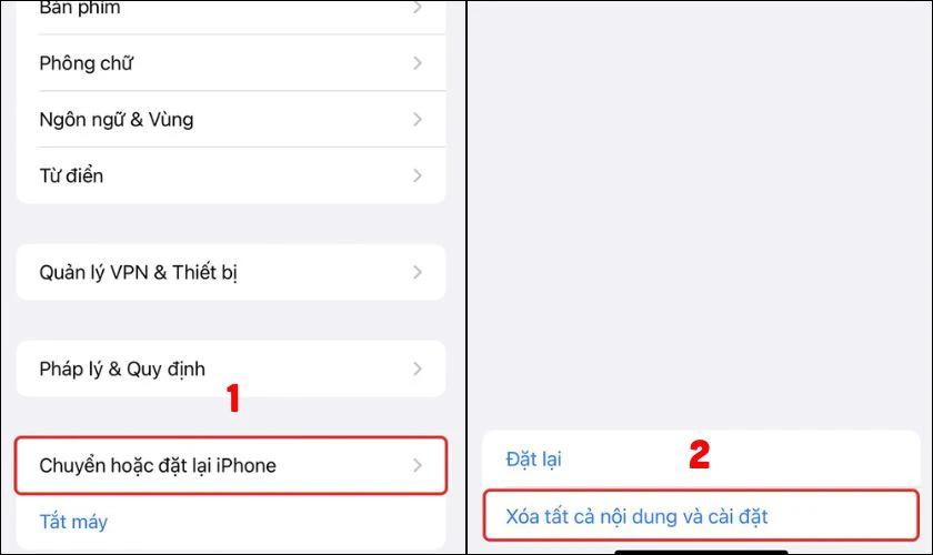 Khôi phục cài đặt gốc trên iPhone 14
