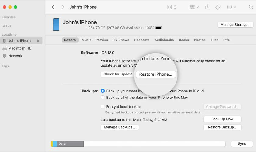 Sử dụng iTunes để sửa lỗi màn hình