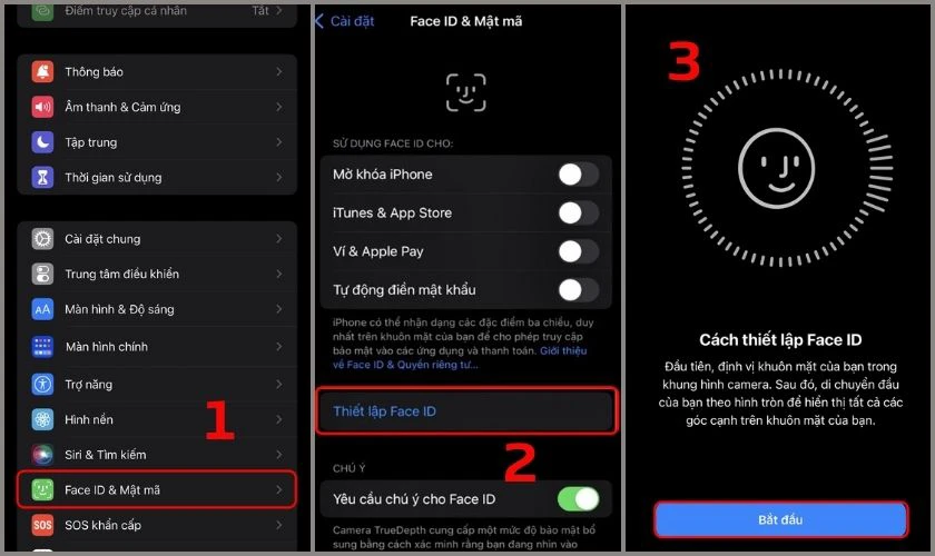 Cách cài đặt Face ID trên iPhone 14 chi tiết