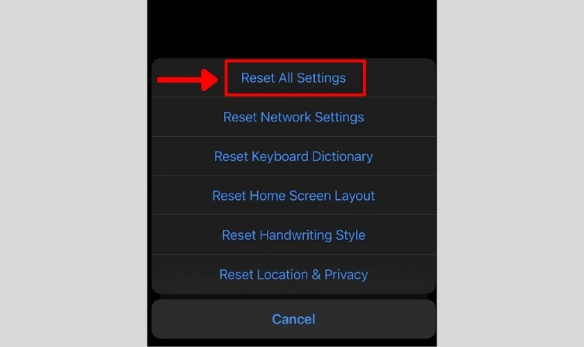 Reset All Settings