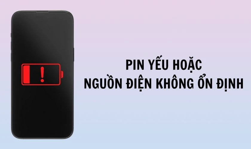 Pin yếu hoặc nguồn điện không ổn định trong lúc khởi động máy