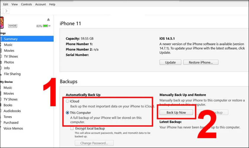 Khôi phục cài đặt gốc qua iTunes hoặc Finder
