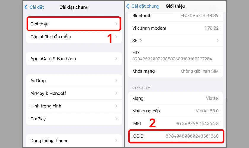Kiểm tra trong phần cài đặt iPhone 14 Pro Max