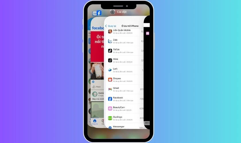 Giải phóng bộ nhớ trong và đóng các app chạy nền
