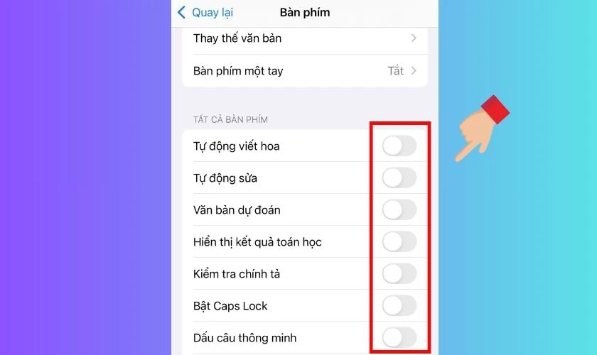 Cách khắc phục iPhone 15 bị lag bàn phím - Tắt dự đoán từ