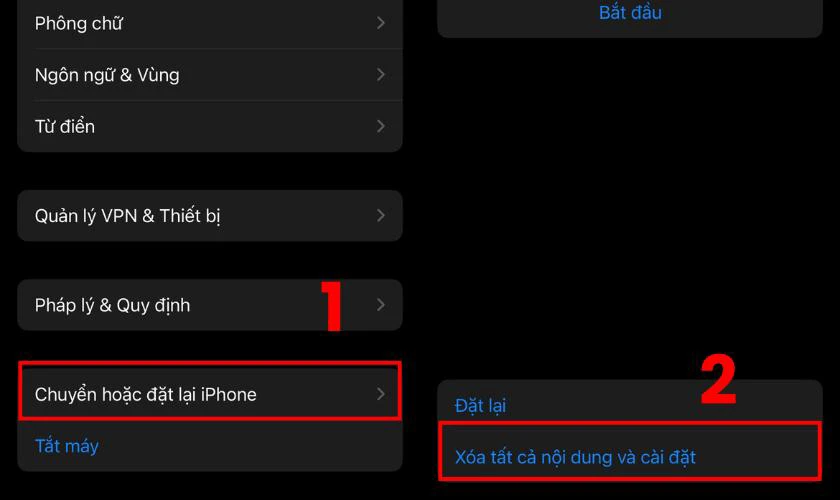 Khôi phục cài đặt gốc trên iPhone 15