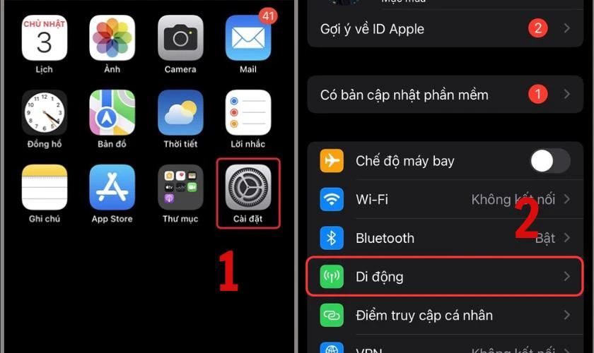 Kiểm tra trong phần cài đặt iPhone