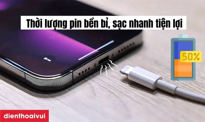 Thời lượng pin bền bỉ, sạc nhanh tiện lợi