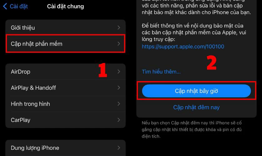 Cập nhật phiên bản iOS mới nhất cho thiết bị