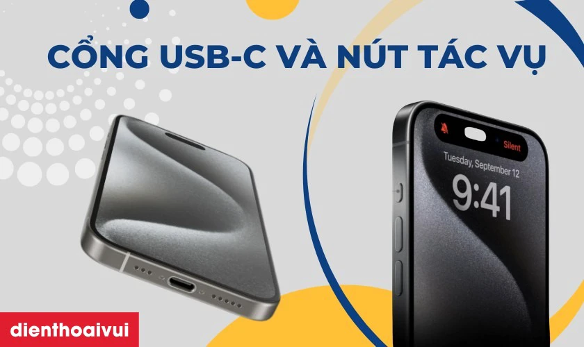 Cổng USB-C và nút tác vụ