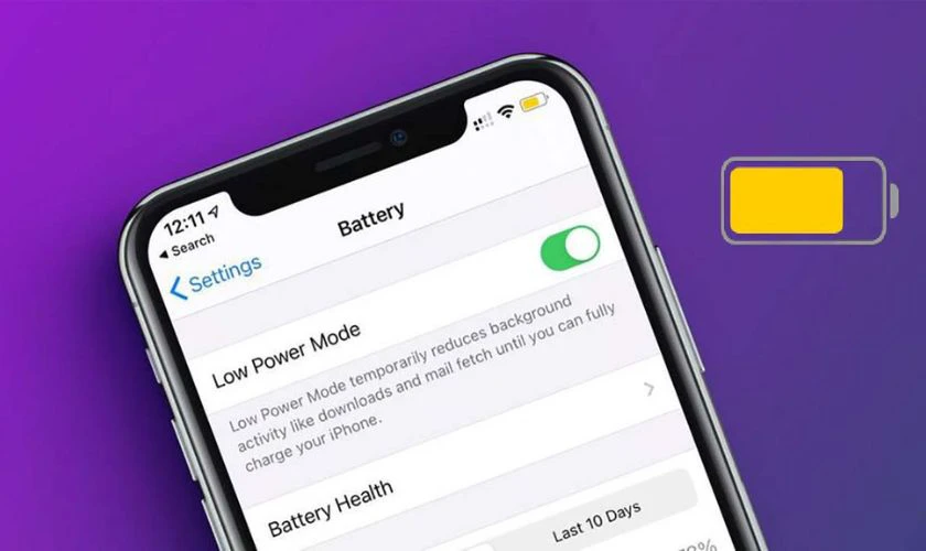 Bật chế độ nguồn điện thấp khi iPhone 15 Pro Max để qua đêm bị tụt in