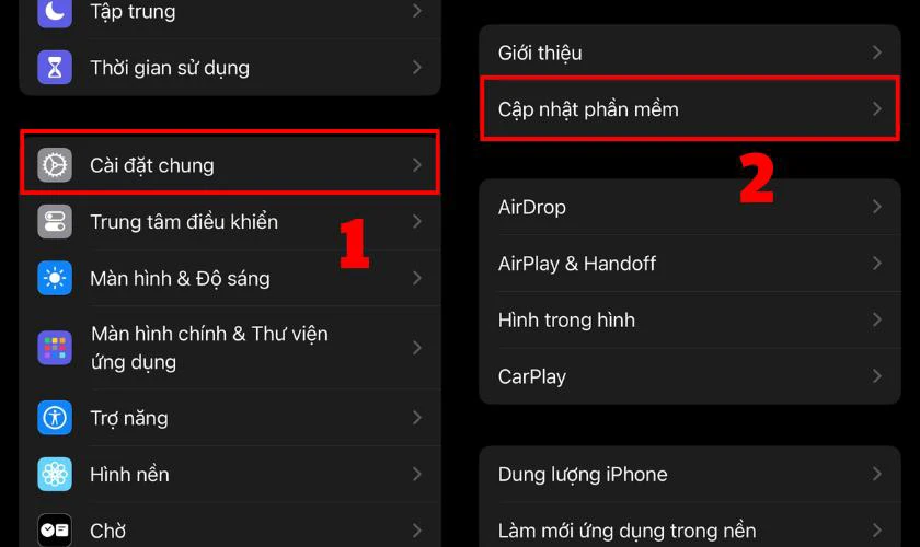 Cập nhật phiên bản iOS mới nhất để sửa lỗi phần mềm