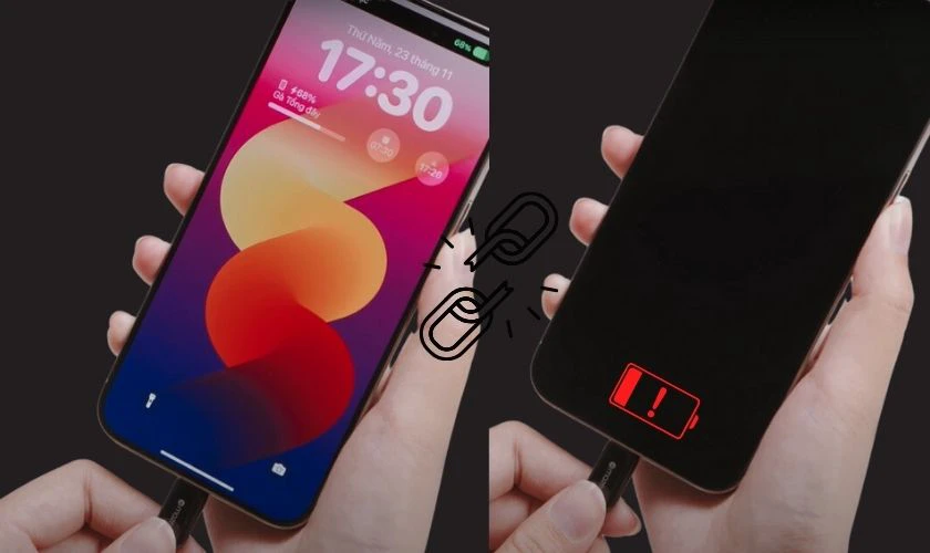 iPhone 15 Pro Max sạc không vào pin không hiển biểu tượng sạc