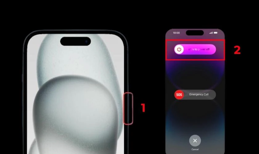 Tắt nguồn và khởi động lại iPhone 15 Pro Max