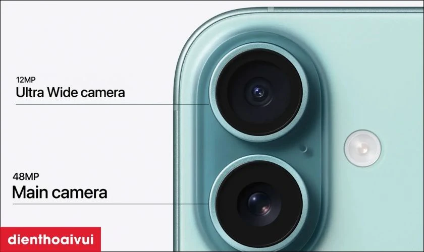 Cụm 2 camera sau 48MP và 12MP, camera trước 12MP