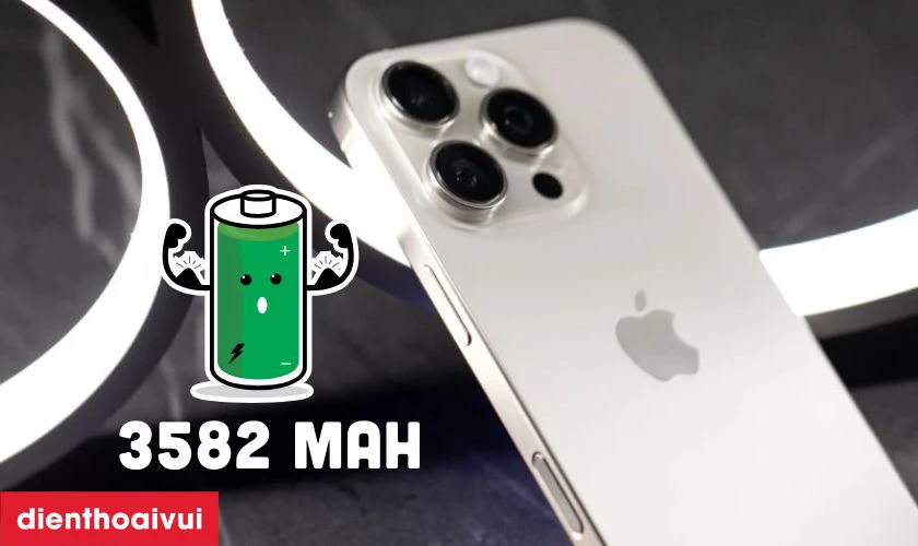 Pin dung lượng lớn 3582 mAh, hỗ trợ sạc nhanh