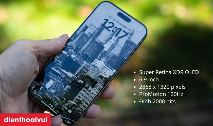 iPhone 16 Pro Max 256GB 2 SIM - Cũ đẹp trang bị m&agrave;n h&igrave;nh Super Retina XDR sắc n&eacute;t