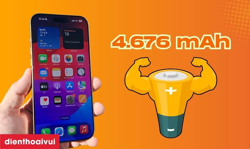 Dung lượng pin 4.676 mAh ấn tượng