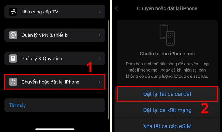 Khôi phục cài đặt gốc trên iPhone 16 Pro Max