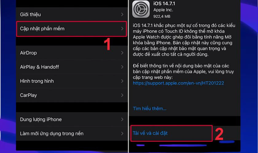 Kiểm tra cập nhật iOS