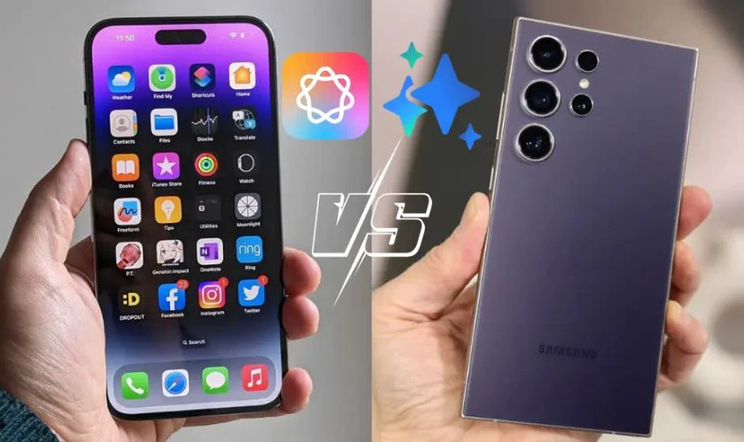 iPhone 16 Pro Max vs Samsung S25 Ultra  Tích hợp AI