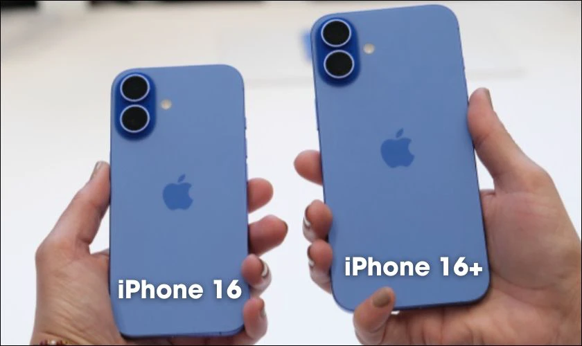 iPhone 16 Plus có kích thước lớn và trọng lượng nặng hơn so với 16 thường