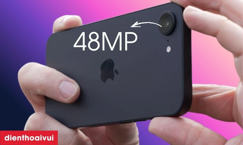 Một trong những ưu điểm của iPhone 16e cũ là camera Fusion 48MP
