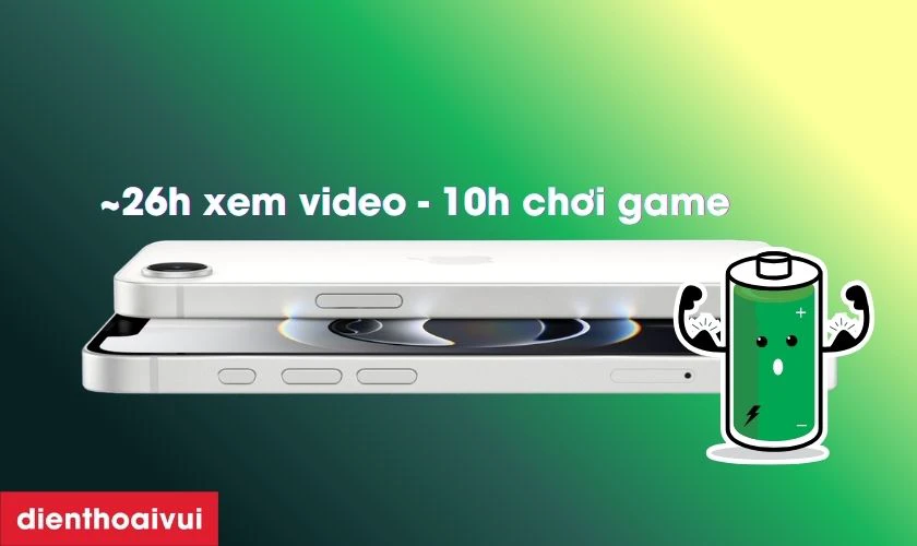 iPhone 16e trang bị viên pin dung lượng bền bỉ hơn