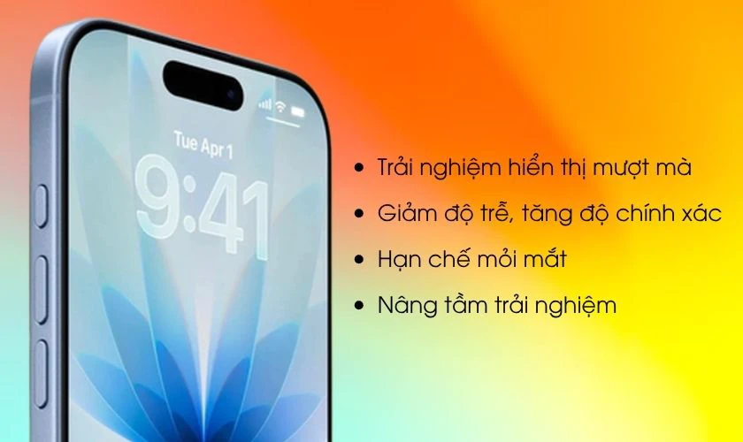 Ưu điểm của màn hình 120Hz trên iPhone 17