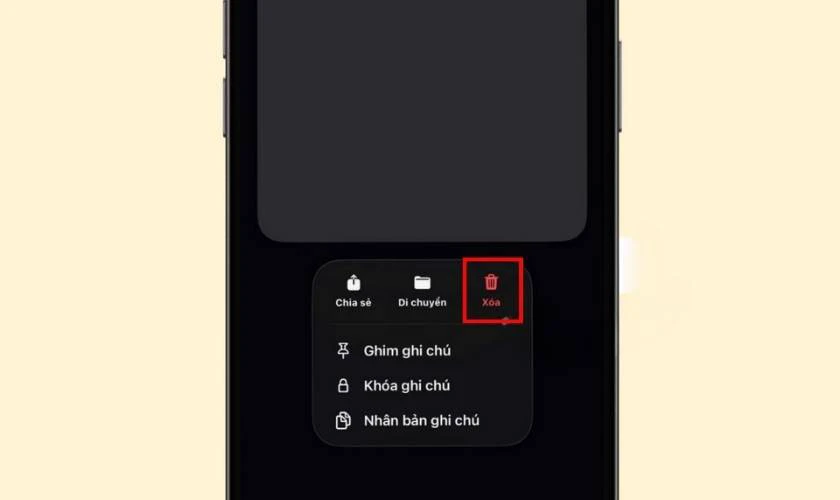 Chọn Xóa để xóa bản ghi âm đó