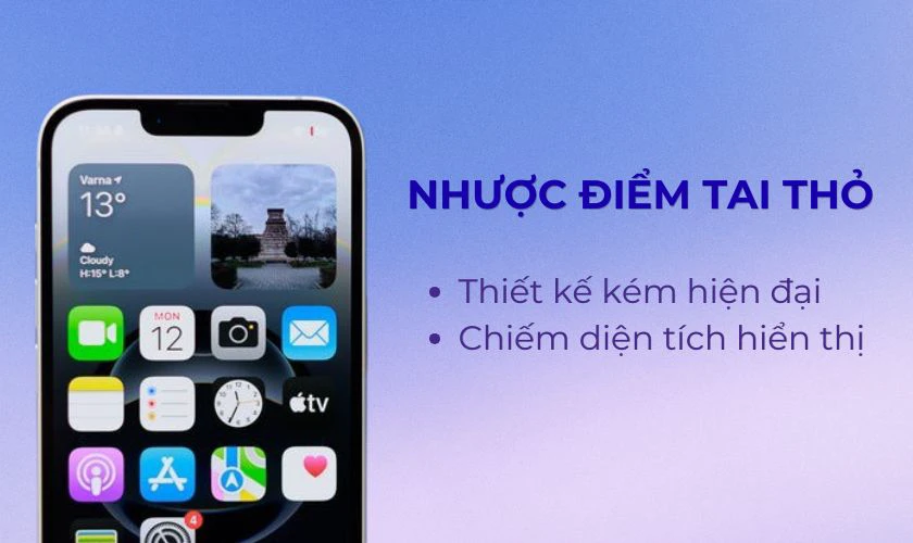 Nhược điểm của màn hình tai thỏ