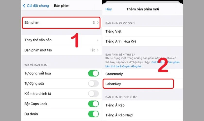 Sử dụng bàn phím thứ ba