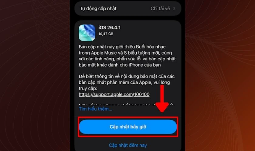 Cập nhật bây giờ
