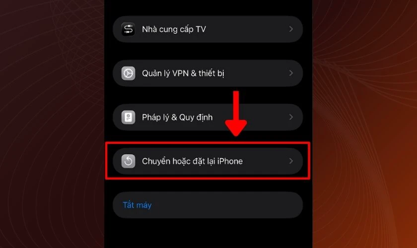 Chuyển hoặc đặt lại iPhone