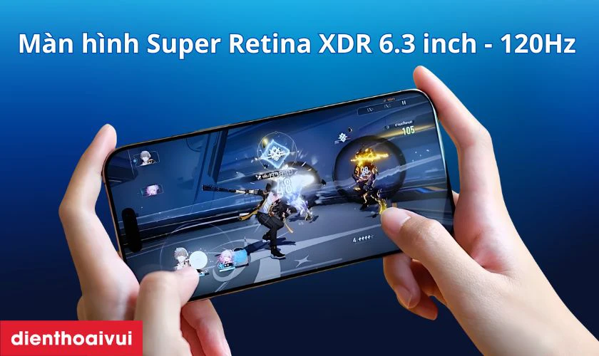 Màn hình Super Retina XDR 6.3 inch mang lại trải nghiệm sắc nét, sống động