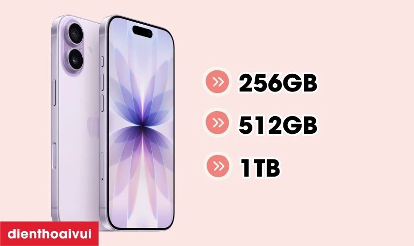iPhone 17 thường cũ phân theo dung lượng