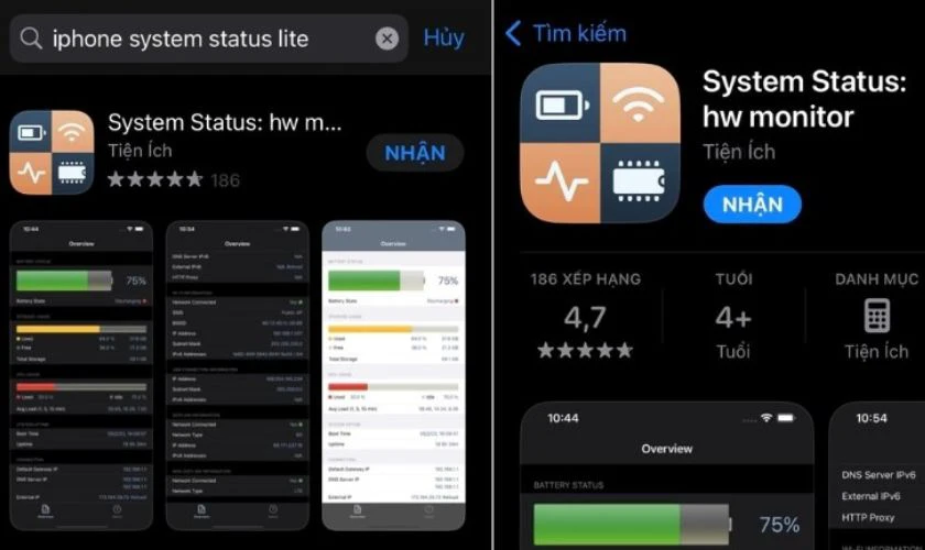 Cách khắc phục tình trạng iPhone bị nóng máy hao pin bằng phần mềm iPhone System Status Lite