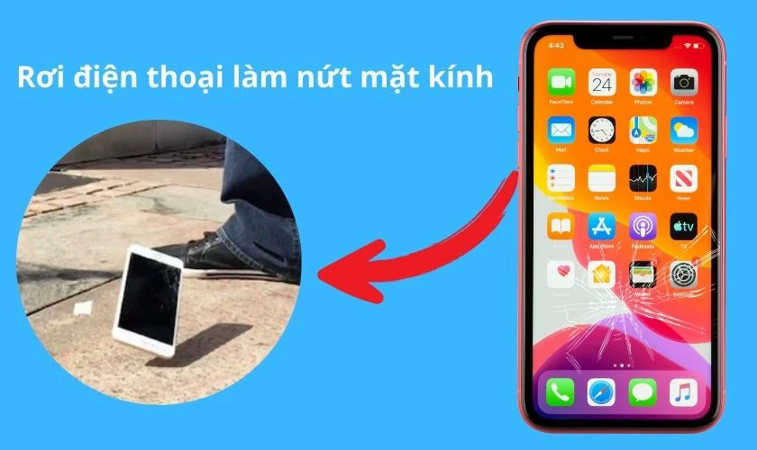 Tại sao iPhone bị nứt mặt kính - Rơi từ trên cao
