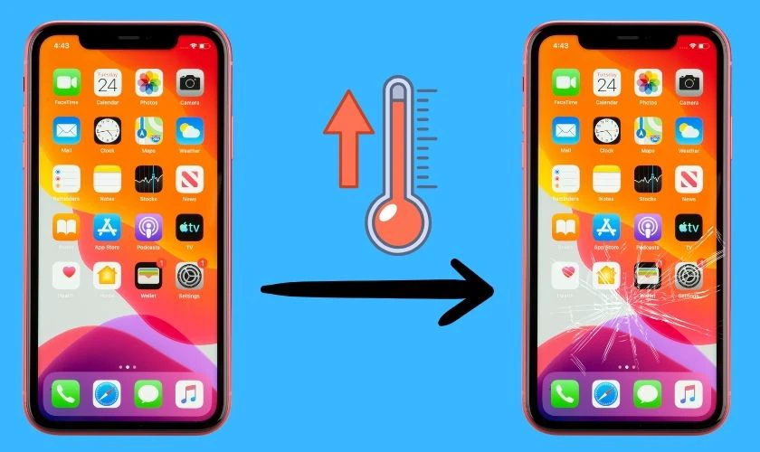 Nhiệt độ cao khiến kính giòn, dễ nứt