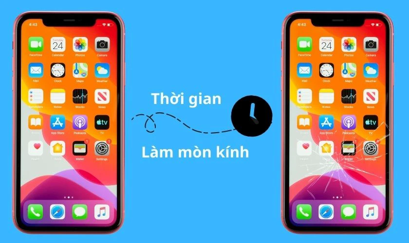Máy đã cũ, kính xuống cấp
