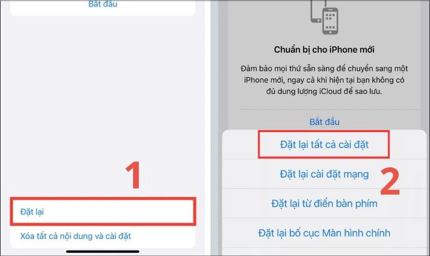 Khôi phục cài đặt gốc cho iPhone khắc phục lỗi sóng yếu