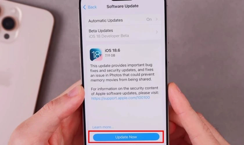 Tải xuống và cài đặt phiên bản iOS 18.6