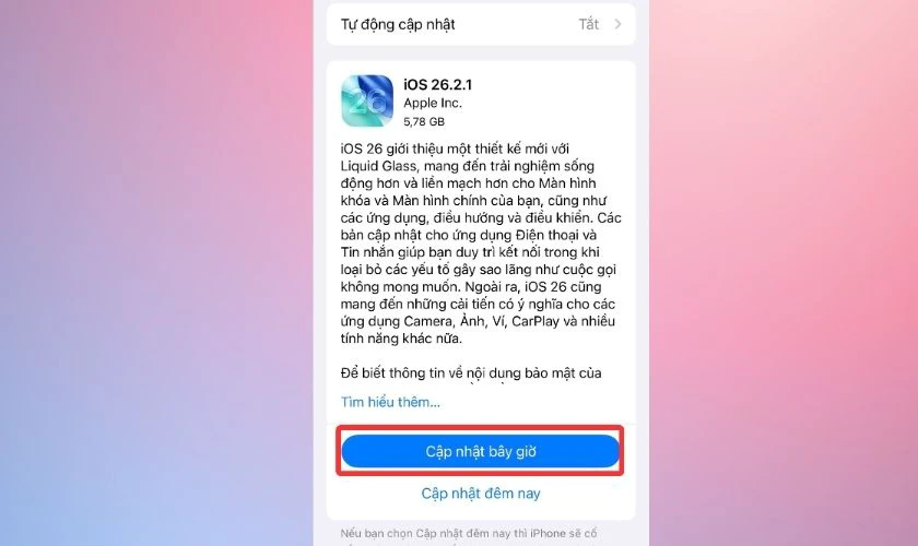 Cập nhật phần mềm