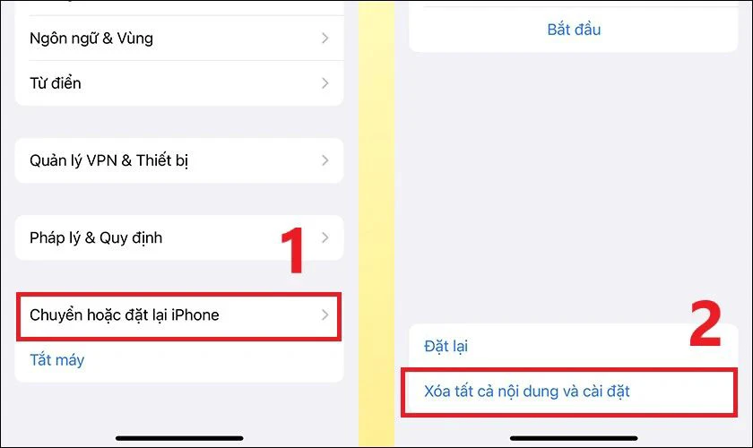 Đưa iPhone về trạng thái ban đầu và thử kết nối sạc để kiểm tra kết quả