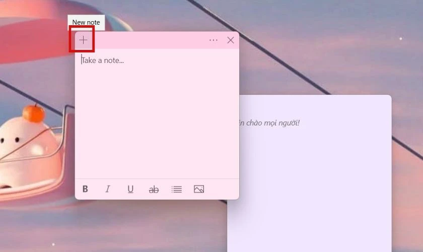 Cách tạo thêm một ghi chú khác trên máy tính 
