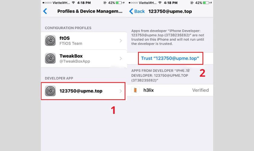 Chọn vào chương trình Jailbreak mà điện thoại của bạn hiện lên