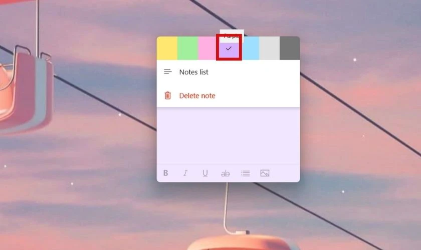 Lựa chọn màu ghi chú phù hợp 